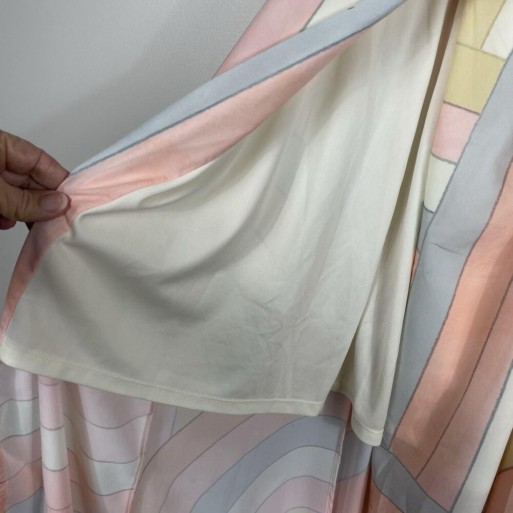 Anthropologie Hutch Geometric Wrap Maxi Dress XS Pastel Colorful Tropical Resort - Picture 7 of 9
